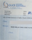 Reçu de paiemen de la fiche de suivi du dossier